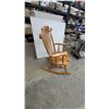 Image 3 : Wooden Spindle Back Rocking Chair with Carved Scroll Design