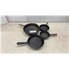 Image 1 : Set of Four Cast Iron Skillets, 9, 7, 5 & 4"