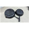 Image 3 : Set of Four Cast Iron Skillets, 9, 7, 5 & 4"