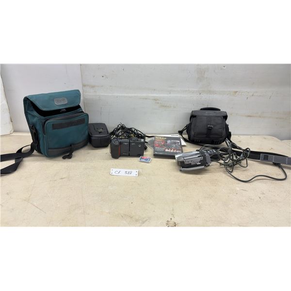 Nikon Coolpix 990 3.34 Megapixel Digital Camera, Sony Camcorder, Cases, and More