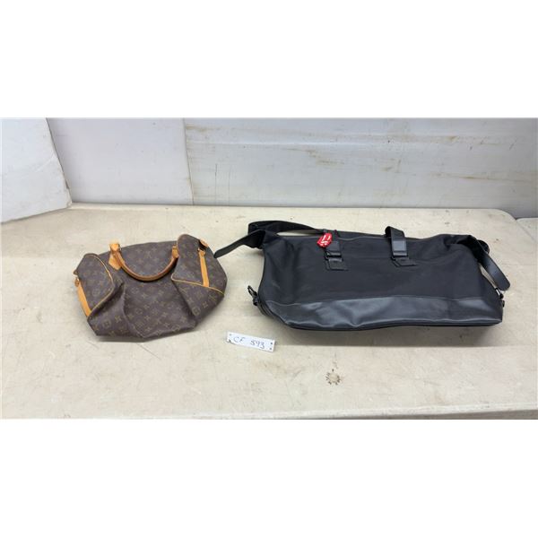 Louis Vuitton Monogram Canvas Keepall Duffel Bag and Rolling Stones Black Duffel Bag