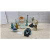 Image 1 : Art Glass Vase with Amber Ruffled Top and Crackle Finish, Oil Lamps, Bottles, and More