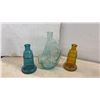 Image 2 : Art Glass Vase with Amber Ruffled Top and Crackle Finish, Oil Lamps, Bottles, and More