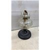 Image 9 : Art Glass Vase with Amber Ruffled Top and Crackle Finish, Oil Lamps, Bottles, and More