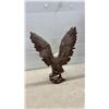 Image 3 : Hand-Carved Wooden Man Figurine and Painted Bald Eagle Sculpture with Outstretched Wings, Tallest