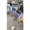 Image 5 : Mid-Century Modern Teak Extendable Dining Table with 4 Blue Upholstered Chairs 29 x 38 x 38"