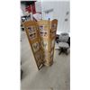 Image 1 : Three-Panel Folding Wooden Photo Screen with Natural Finish