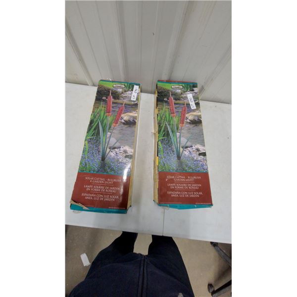 Naturally Solar Cattail Bullrush Garden Light, Set of Two