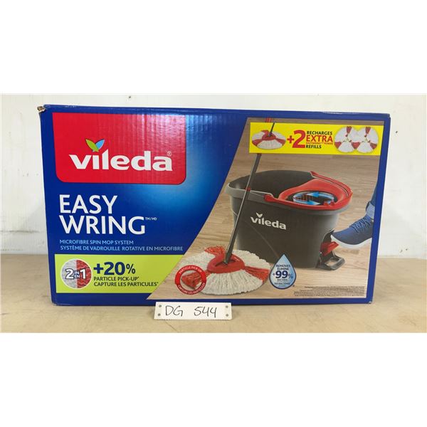 Vileda Easy Wring Microfibre Spin Mop System with Bucket and 2 Extra Refills