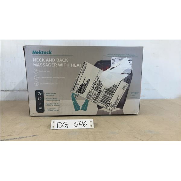 Nekteck LMS-801 Neck and Back Massager with Heat, 8 Massage Nodes, 3 Speed Levels