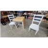 Image 1 : IKEA Bjursta Drop-Leaf Table with Two White Wooden Dining Chairs
