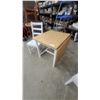 Image 2 : IKEA Bjursta Drop-Leaf Table with Two White Wooden Dining Chairs