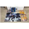 Image 1 : Winnipeg Jets Memorabilia Lot: Blake Wheeler Bobblehead & Poster, 4 Unused NHL Soap, 40 Older Jets