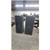 Image 1 : Two TSS Double-Door Storage Cabinets with Silver Trim and Metal Handles 74 x 31 x 20" Wobbley