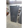 Image 2 : Two TSS Double-Door Storage Cabinets with Silver Trim and Metal Handles 74 x 31 x 20" Wobbley