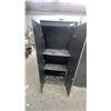 Image 6 : Two TSS Double-Door Storage Cabinets with Silver Trim and Metal Handles 74 x 31 x 20" Wobbley