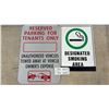 Image 1 : Reserved Parking for Tenants Only Sign and Designated Smoking Area Sign