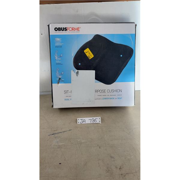 ObusForme Sit-Back Dual Purpose Cushion, Memory Foam, Lower Back or Seat Support