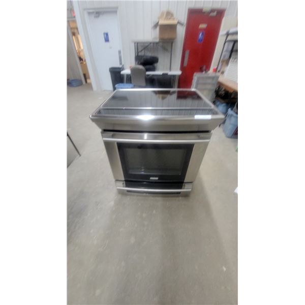 Stainless Steel Slide-In Electric Range with Glass Induction Cooktop and Convection Oven