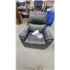 Image 1 : Gray Leather Power Recliner Chair with Contrast Stitching and Power Cord - Works