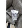 Image 3 : Gray Leather Power Recliner Chair with Contrast Stitching and Power Cord - Works