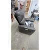 Image 6 : Gray Leather Power Recliner Chair with Contrast Stitching and Power Cord - Works