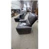 Image 8 : Gray Leather Power Recliner Chair with Contrast Stitching and Power Cord - Works