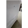 Image 6 : White Five-Drawer Chest with Black Metal Cup Pulls and Beadboard-Style Arched Top Drawer Damage on