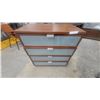 Image 1 : IKEA Effektiv Four-Drawer Chest, Frosted Glass Fronts, Medium Brown Wood Veneer 34 x 32 x 19"
