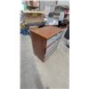 Image 2 : IKEA Effektiv Four-Drawer Chest, Frosted Glass Fronts, Medium Brown Wood Veneer 34 x 32 x 19"