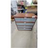 Image 3 : IKEA Effektiv Four-Drawer Chest, Frosted Glass Fronts, Medium Brown Wood Veneer 34 x 32 x 19"