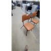 Image 4 : Pair of Mid-Century Modern Dining Chairs with Brown Vinyl Upholstery and Black Metal Frame