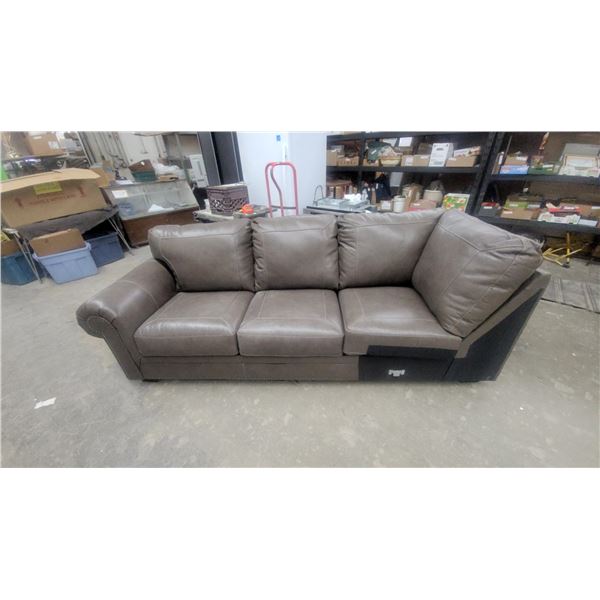 NewSofa in Taupe Faux Leather One of 2 Use as Coach Not Sectional 100"
