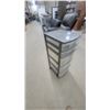 Image 2 : Gracious Living Five-Drawer Clear Plastic Storage Unit with Grey Frame and Casters 34 x 16 x 13"