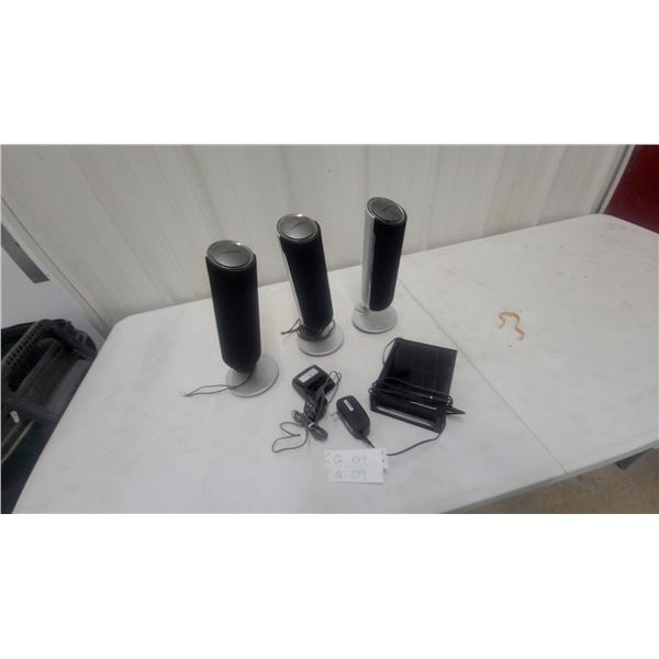 Samsung PS-F710 Satellite Speakers with Power Adapters and Receiver, Set of 3