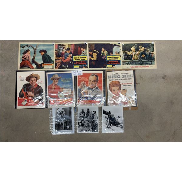 Vintage Lobby Cards, Chesterfield and Philip Morris Cigarette Ads, and More