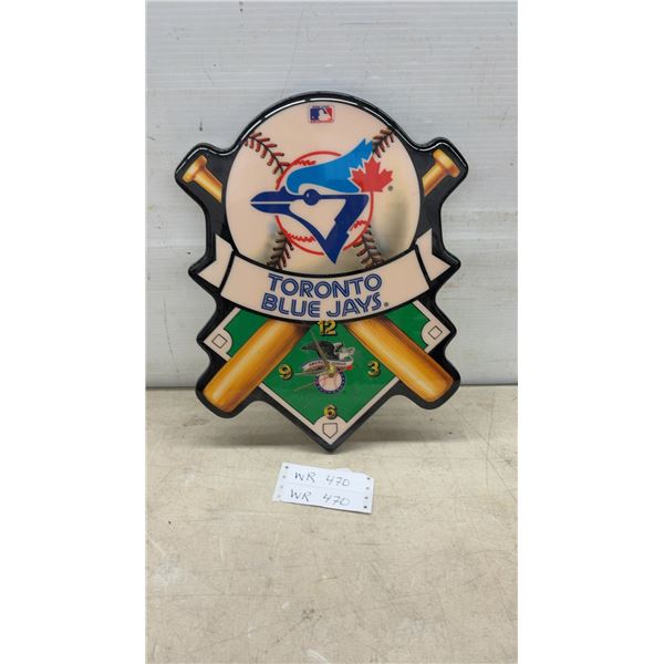 Toronto Blue Jays MLB Wall Clock with Baseball Diamond and Crossed Bats Design, 16 x 12"