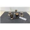 Image 1 : Viking Silver-Plated Candlesticks Pattern 804 with Grape Leaf Bases, 2 Cups