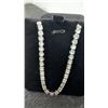Image 2 : Platinum-Plated 4.0mm Simulated Diamond Cubic Zirconia Tennis Bracelet, Adjustable 6" - 10"