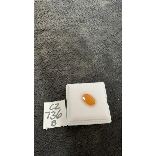 6.4-Carat Natural Yellow Sapphire, Untreated, Oval Cut, 8mm x 13mm