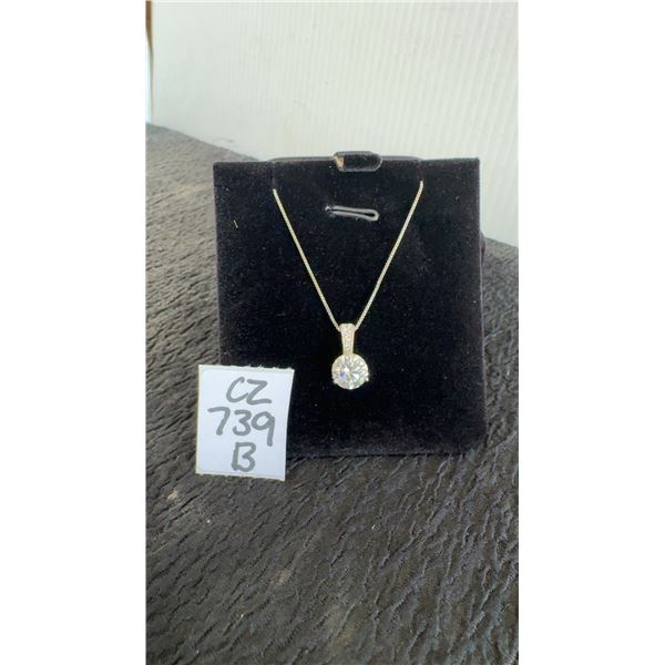 2.0 Carat Moissanite Lab Diamond Solitaire Necklace, 925 Sterling Silver, 16" - 18" Long