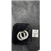 Image 1 : EW Platinum Plated 2.2 Total Carat Weight Simulated Diamond Cubic Zirconia Huggie Earrings