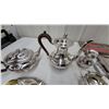 Image 3 : Silver-Plated Four-Piece Tea and Coffee Service with Serving Trays and More