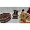Image 3 : Vintage Enamel Paella Pan, Sugar Canister, Coffee Grinder, and Nesting Blocks
