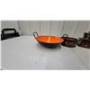 Image 5 : Vintage Enamel Paella Pan, Sugar Canister, Coffee Grinder, and Nesting Blocks