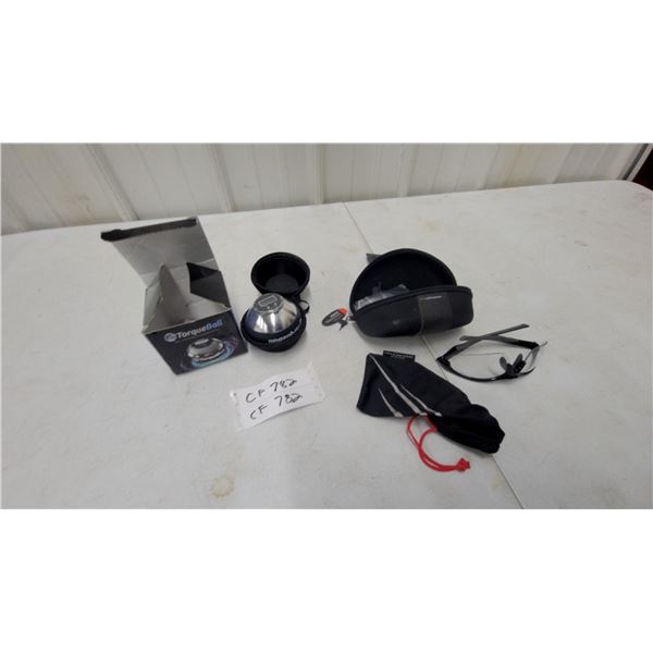 TorqueBall Gyroscopic Wrist Exerciser with Digital Counter, Case, and Sunglasses Readers