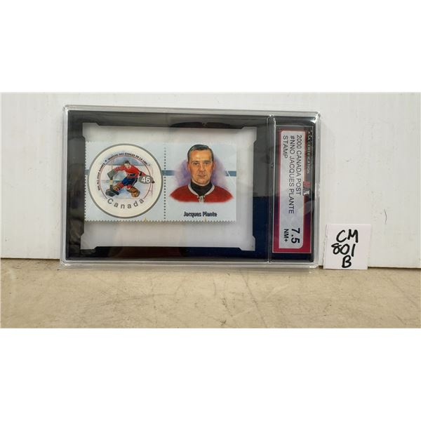 Graded Jacques Plante Canada Post Stamp