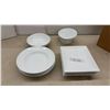 Image 1 : Blackhawk Marketing 10-Piece Ceramic Dinnerware Set with Round and Rectangular Plates and More