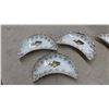 Image 5 : Crown Sterling China Fish Platter, 22 x 8 1/2" with Six Bone China Side Crescent Plates, Gold Trim