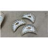 Image 6 : Crown Sterling China Fish Platter, 22 x 8 1/2" with Six Bone China Side Crescent Plates, Gold Trim